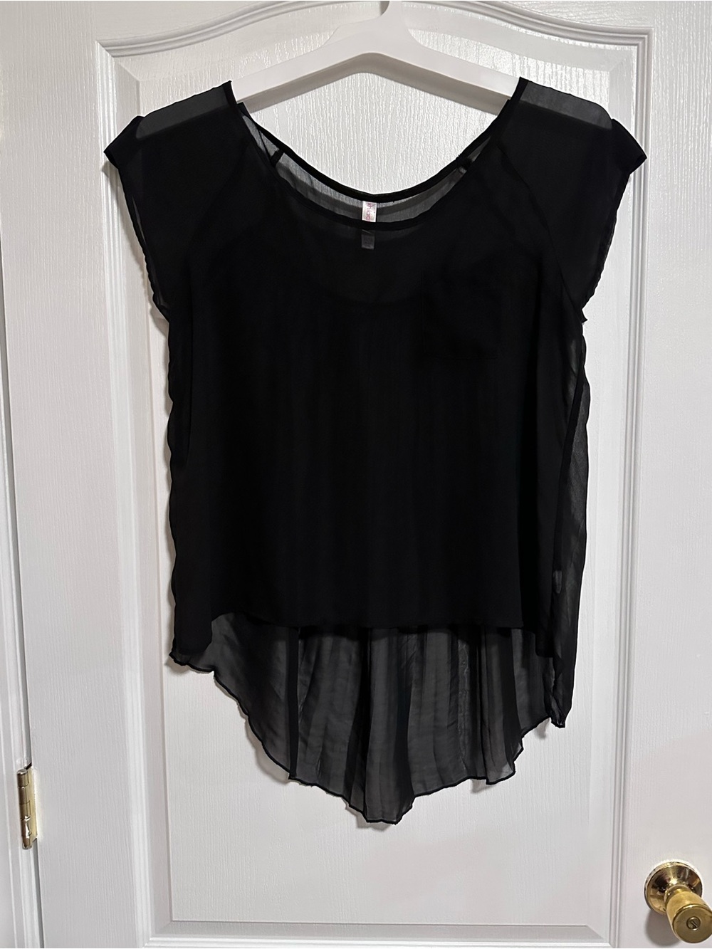 🖤 Xhilaration Sheer High Low Blouse XL Flowy Chiffon Top ✨